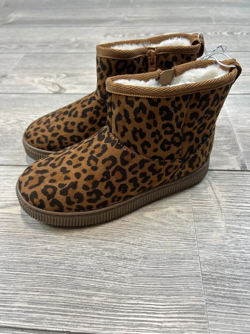 Cat & Jack Toddler Arlo Booties Brown 12 NWT